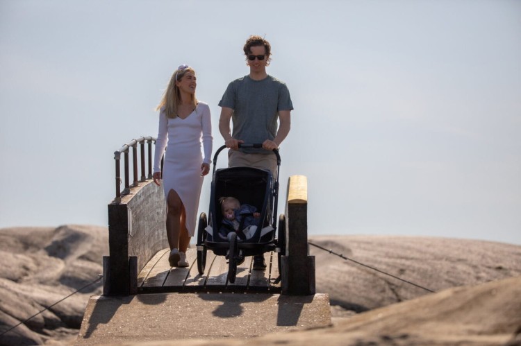 Hamax - Przyczepka rowerowa dla dziecka 2w1 BREEZE ONE 1 osobowa - NAVY/CREAM