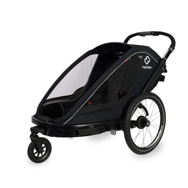 Hamax - Przyczepka rowerowa dla dzieci 2w1 BREEZE, 2 osobowa -BLACK