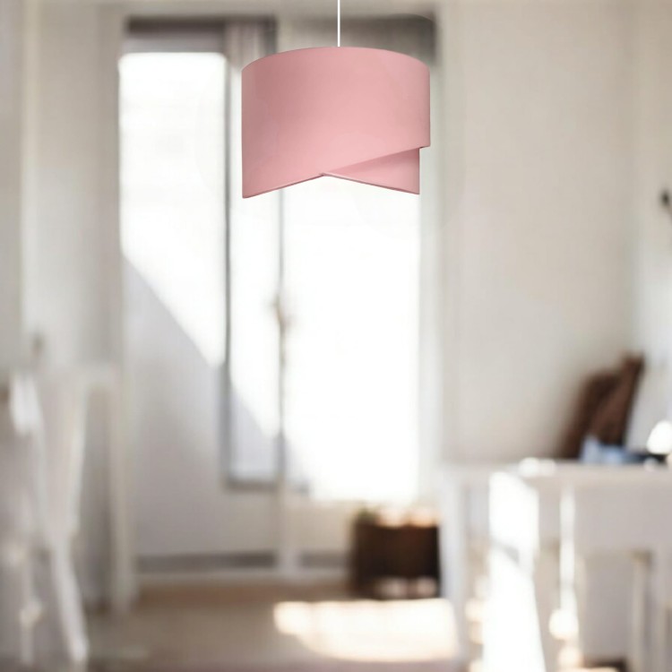 Stylowa różowa lampka wisząca Tulipan do pokoju malucha