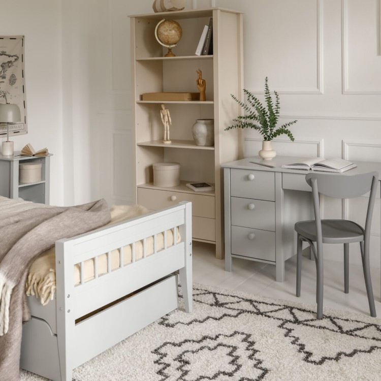 Drewniany regał biblioteczka wysoka dla dzieci Collet - kolory: różowy, niebieski, biały, szary, kaszmir, szałwia. 190x90x40cm