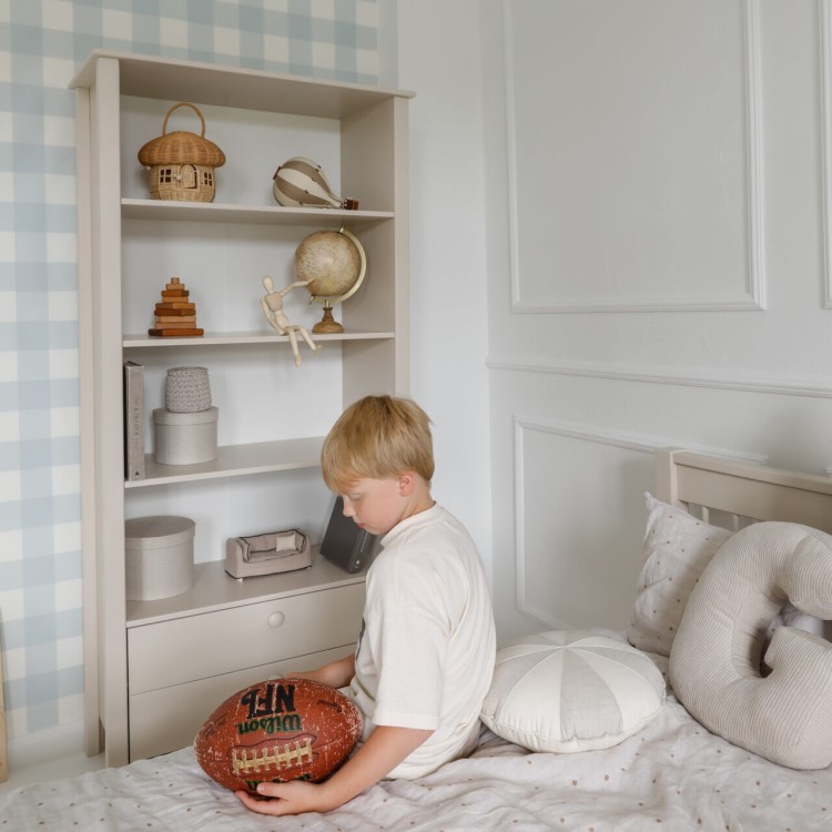 Drewniany regał biblioteczka wysoka dla dzieci Collet - kolory: różowy, niebieski, biały, szary, kaszmir, szałwia. 190x90x40cm