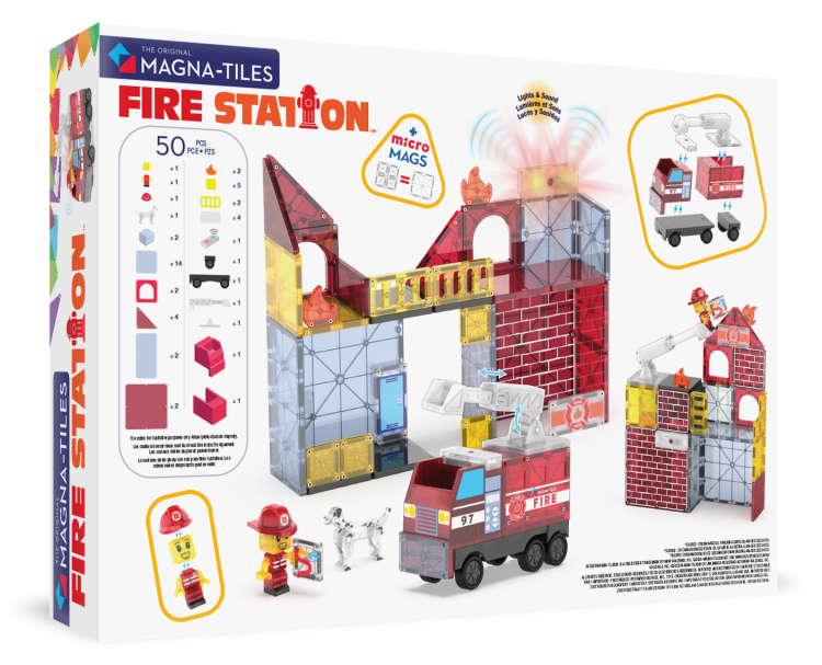 Zestaw MAGNA-TILES® – budowanie remizy strażackiej z klocków magnetycznych