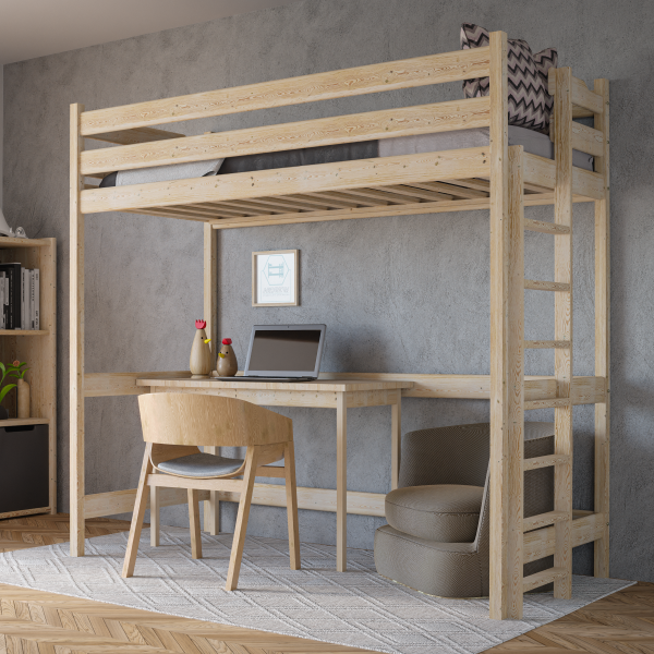 łóżko antresola 1 osobowe Kalina Plus sosna