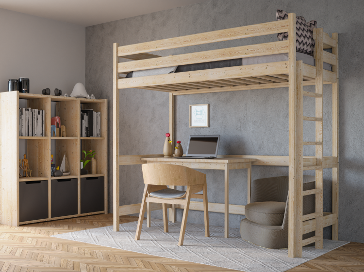 łóżko antresola 1 osobowe Kalina Plus sosna