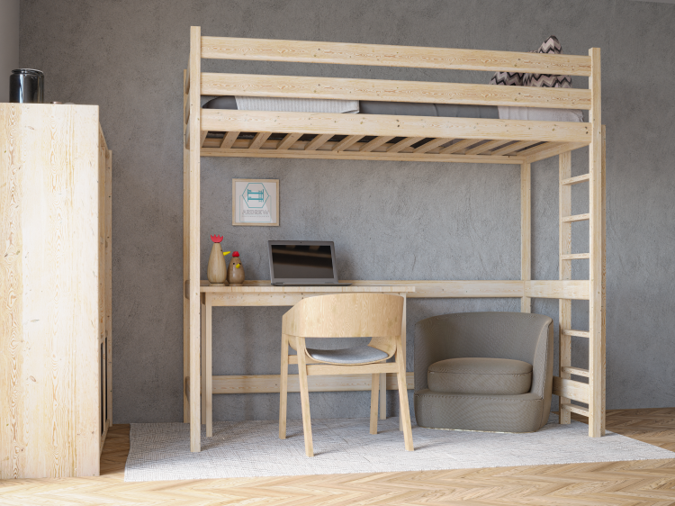 łóżko antresola 1 osobowe Kalina Plus sosna