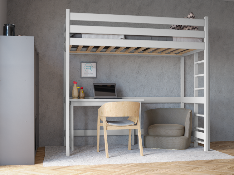 łóżko antresola 1 osobowe Kalina Plus Białe