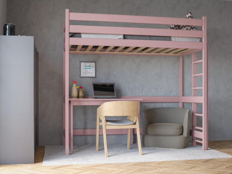 Łóżko Antresola 1 Osobowa Kalina Plus Różowe