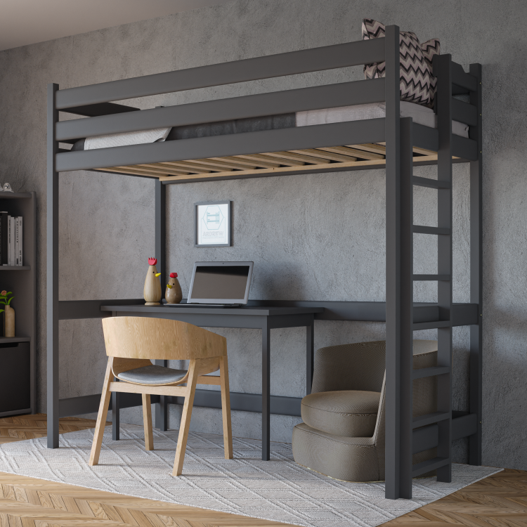 Łóżko Antresola 1 Osobowa Kalina Plus Grafit