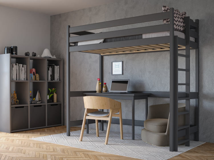 Łóżko Antresola 1 Osobowa Kalina Plus Grafit