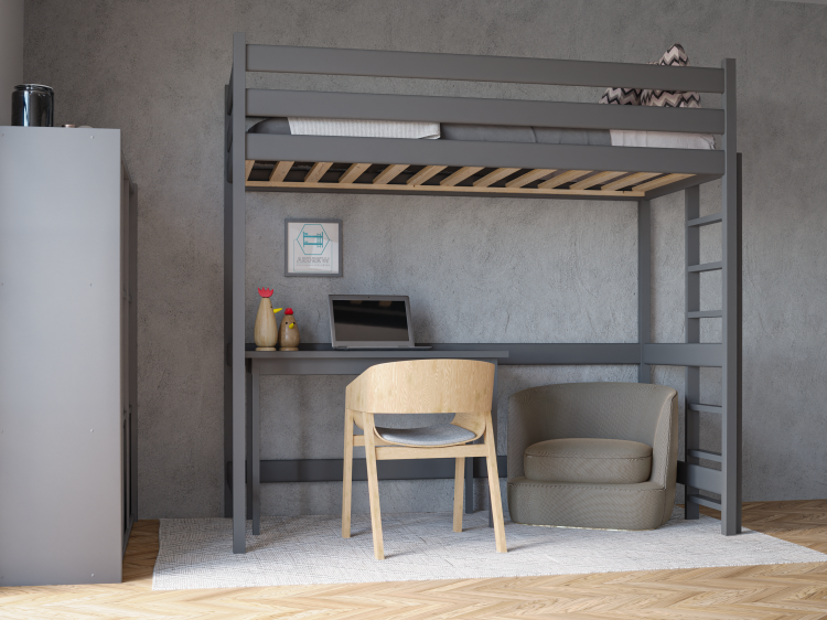 Łóżko Antresola 1 Osobowa Kalina Plus Grafit