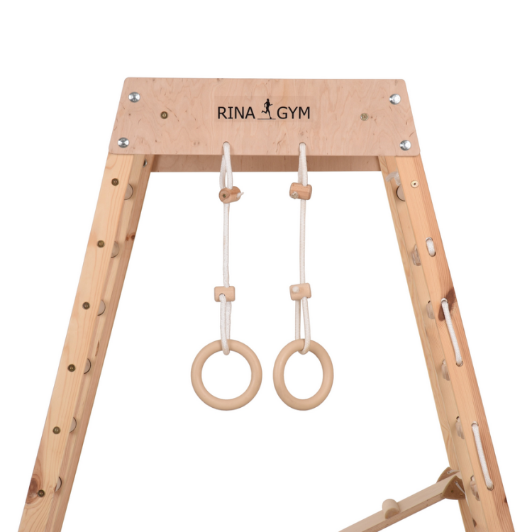 Domowy drewniany plac zabaw dla dzieci Rinagym Classic - uchwyty
