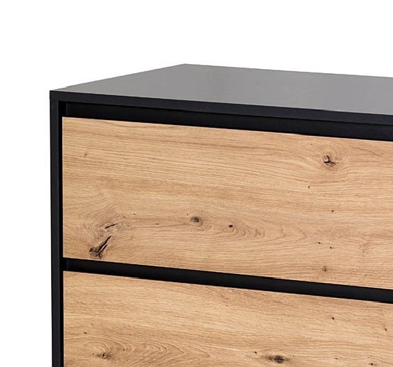 Komoda młodzieżowa DALIA antracyt-dąb 80 x 81 x 45