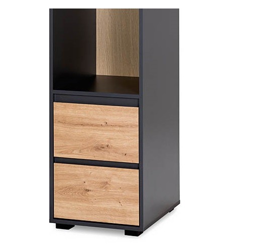 Regał słupek młodzieżowy DALIA antracyt-dąb 183x50x42