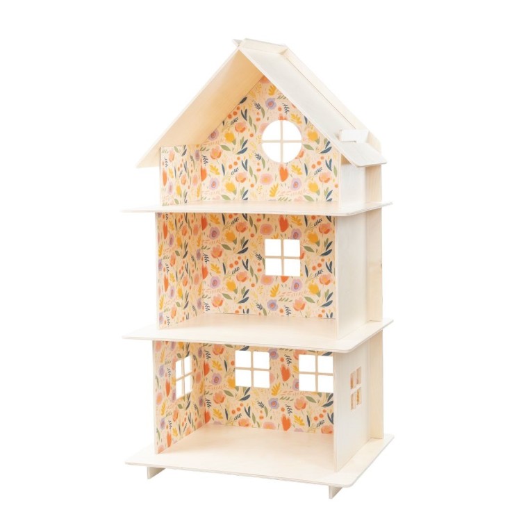 Drewniany domek dla lalek Spring Flower z modułową konstrukcją