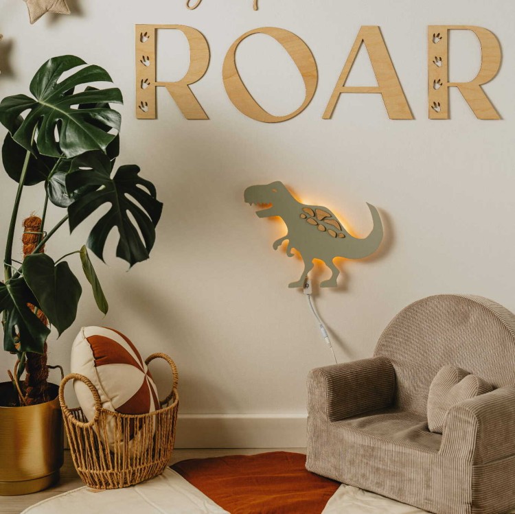 Lampka ścienna dziecięca w kształcie T-Rexa
