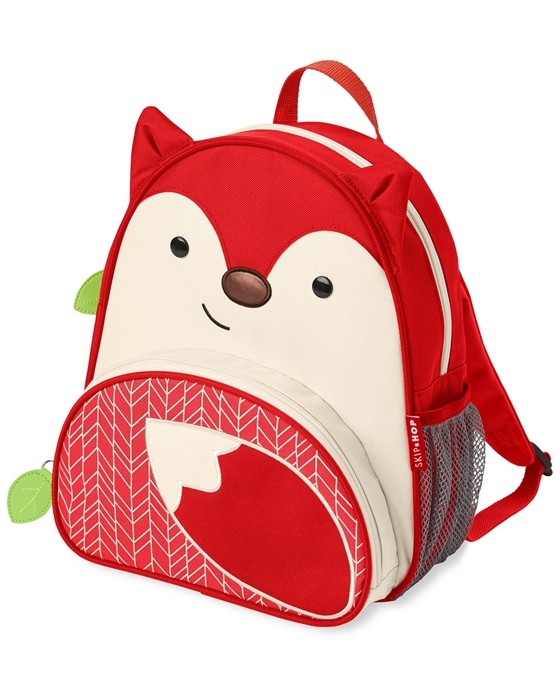 Skip Hop Plecak dla Dziecka Lis ZOO Little Kid – dziecięcy plecak z motywem lisa, pojemna komora, boczna kieszeń na butelkę, miękkie regulowane szelki.