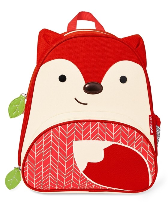 Skip Hop Plecak dla Dziecka Lis ZOO Little Kid – dziecięcy plecak z motywem lisa, pojemna komora, boczna kieszeń na butelkę, miękkie regulowane szelki.