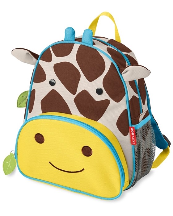 Skip Hop Plecak dla Dziecka Żyrafa ZOO Little Kid – dziecięcy plecak z motywem żyrafy, pojemna komora, boczna kieszeń na butelkę, miękkie regulowane szelki.