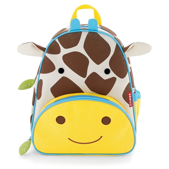 Skip Hop Plecak dla Dziecka Żyrafa ZOO Little Kid – dziecięcy plecak z motywem żyrafy, pojemna komora, boczna kieszeń na butelkę, miękkie regulowane szelki.