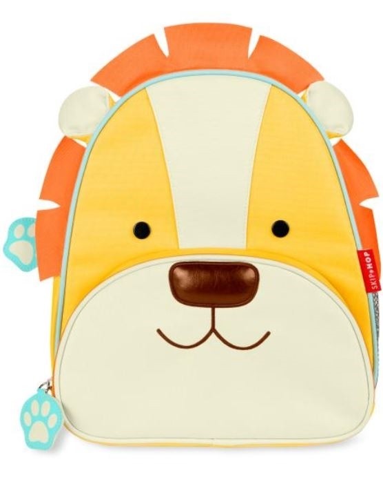 Skip Hop Plecak dla Dziecka Lew ZOO Little Kid – dziecięcy plecak z motywem lwa, boczna kieszeń na bidon, regulowane szelki, przedszkolny plecak Skip Hop.