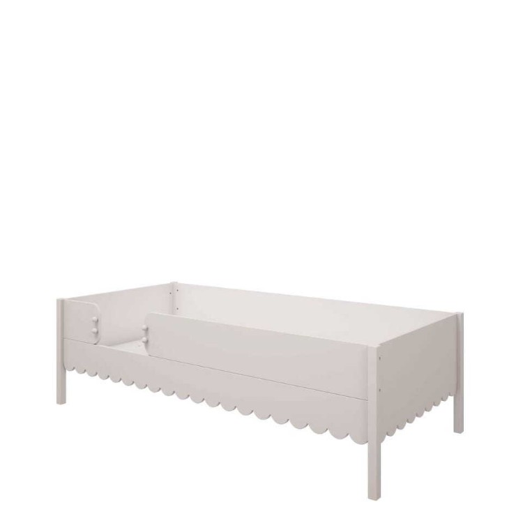 drewniane łóżko dla dziewczynki, piętrowe górne babushka białe.png