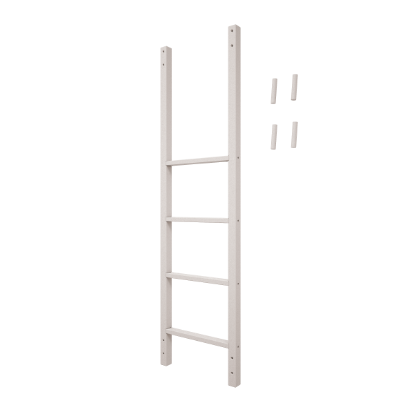 Łóżko piętrowe - zestaw do konwersji Babushka Białe - drabinka do łóżka, biała