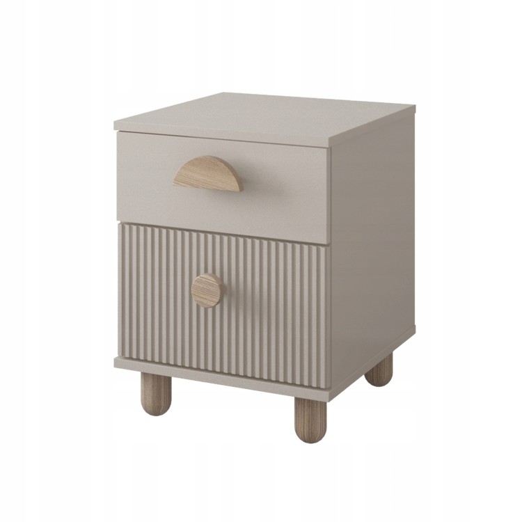 Szafka nocna LOFT z dwiema szufladami – 57 cm - Kaszmirowa