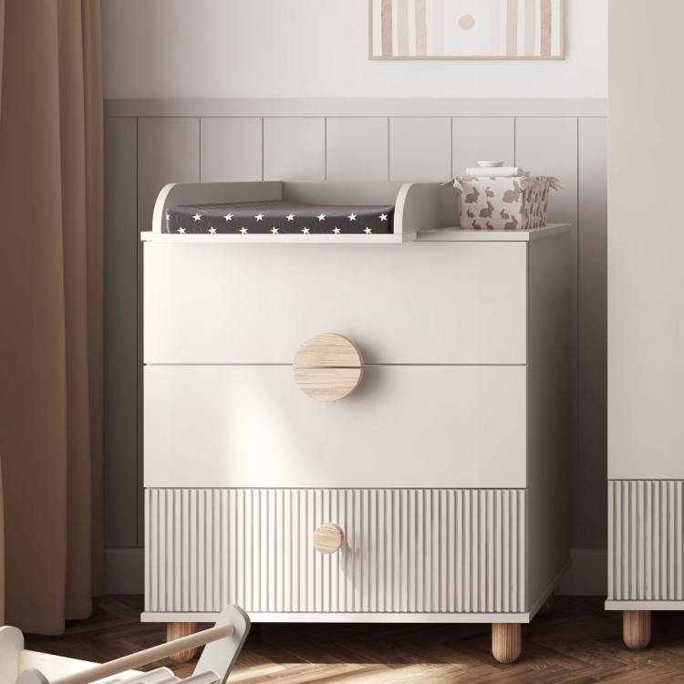 Szafka nocna LOFT z dwiema szufladami – 57 cm - Kaszmirowa