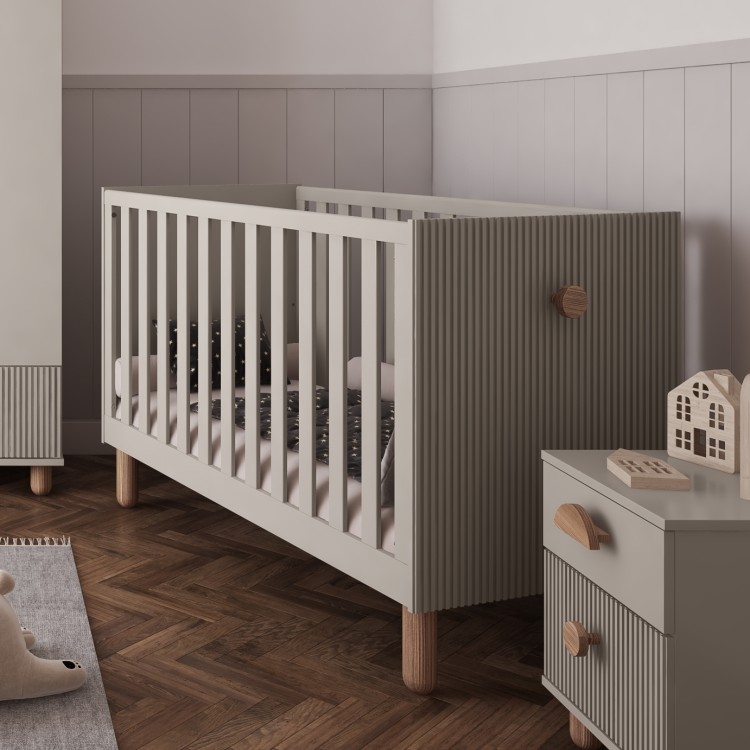 Kaszmirowe łóżeczko LOFT 2w1 120x60 z szufladą barierką i opcją tapczanika