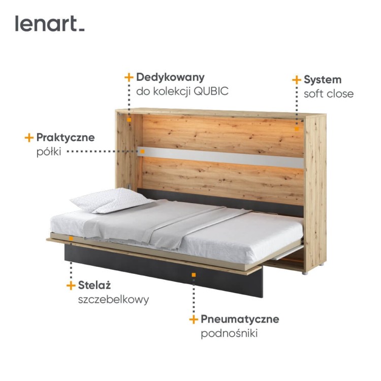 Półkotapczan CONCEPT JUNIOR CJ‑03 – poziome łóżko 120×200 cm z systemem soft‑close