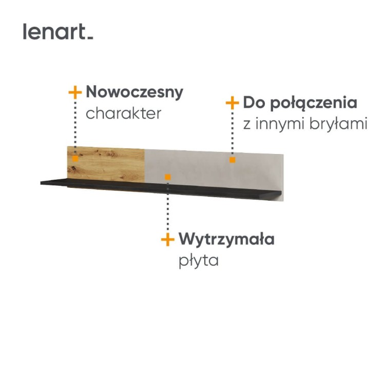 Półka wisząca Qubic QB‑09 – lekka i stylowa półka ścienna