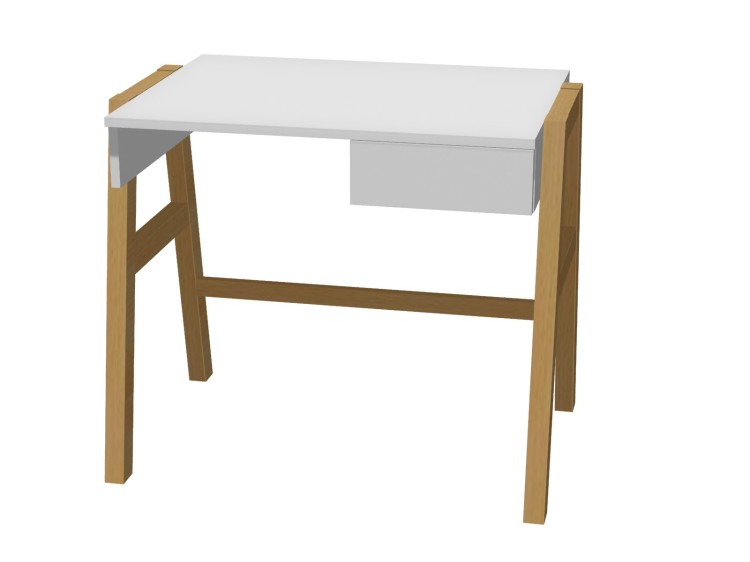 Biurko bukowe z wysuwaną szufladą i ekologicznym blatem