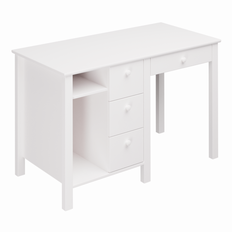 Drewniane biurko szkolne dla dzieci z szufladami 120x60 Collet białe