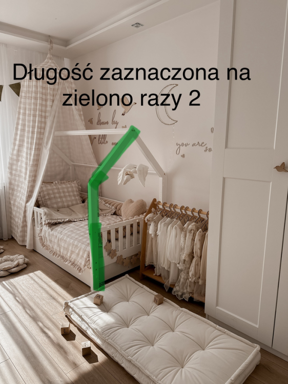 Zasłonki muślinowe z falbanką do łóżeczka domek