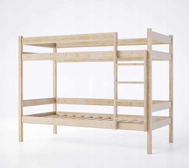 Drewniane Łóżko Piętrowe MOON - różne kolory i rozmiary - bez szuflad