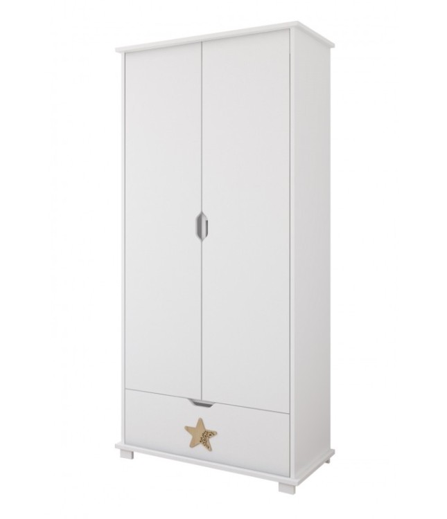 Drewniana Szafa Dwudrzwiowa STAR Z Szufladą - kolory