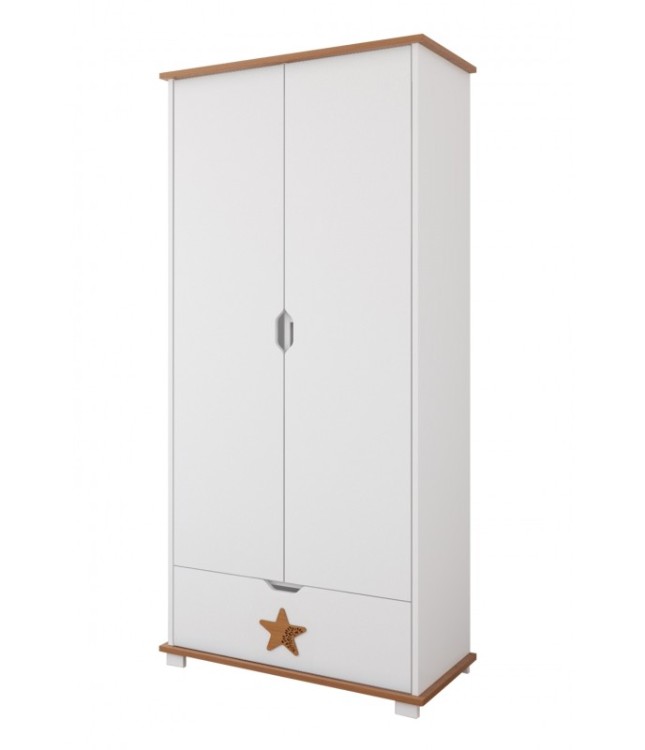 Drewniana Szafa Dwudrzwiowa STAR Z Szufladą - kolory