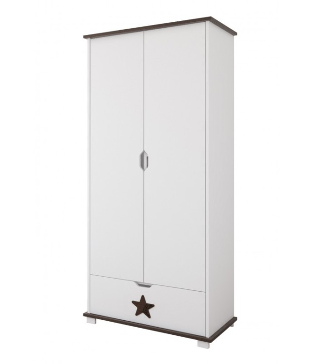 Drewniana Szafa Dwudrzwiowa STAR Z Szufladą - kolory