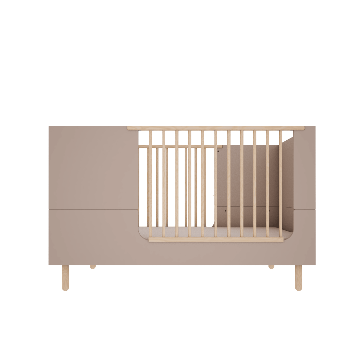 Łóżeczko Basic 70x140 cm rosnące z dzieckiem Trufla - odcień frontów