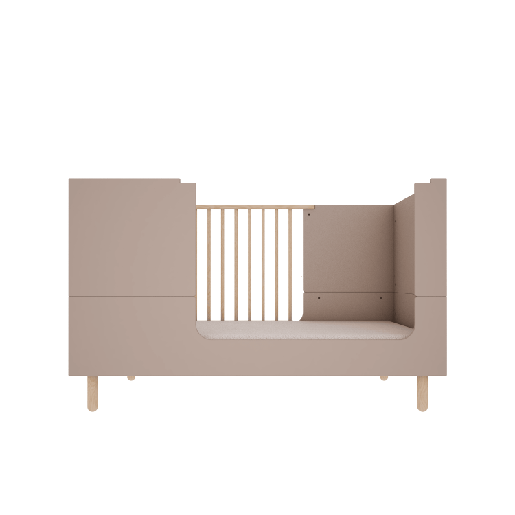 Łóżeczko Basic 70x140 cm rosnące z dzieckiem Trufla - odcień frontów