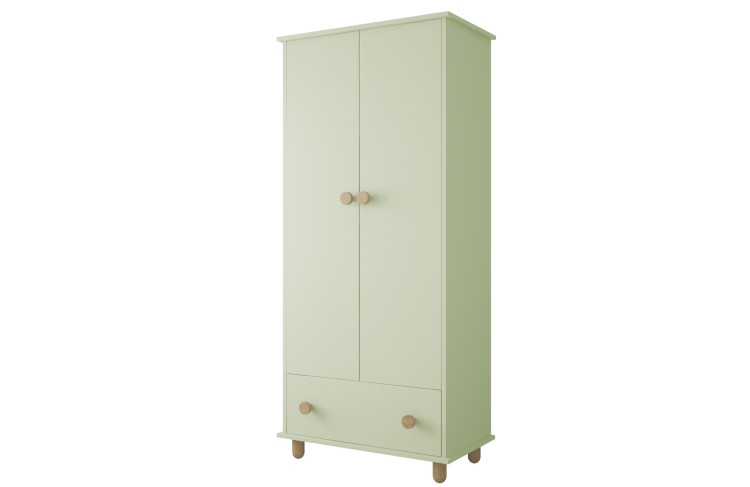 Szafa do pokoju dziecięcego dwudrzwiowa z szufladą LUMI mięta