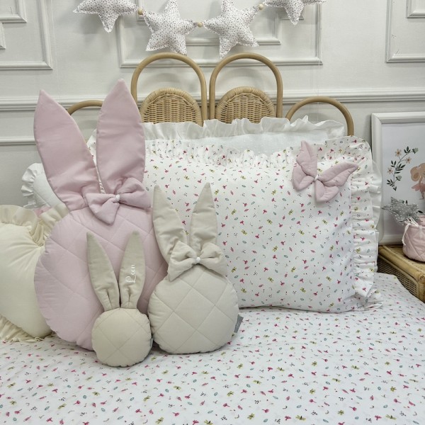 Poduszka dekoracyjna Króliczek L z uszami – bawełniana