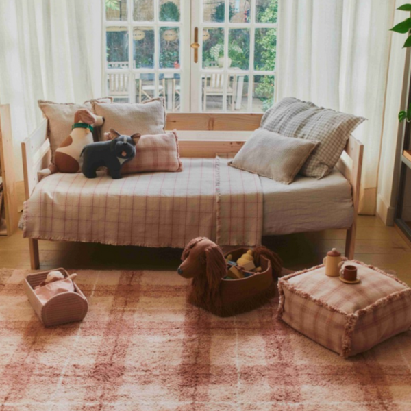 Dywan bawełniany Tartan 140×190 cm Wouf Wouf – Rose