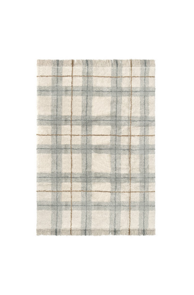 Dywan bawełniany Tartan 140×190 cm Wouf Wouf – Blue Sage
