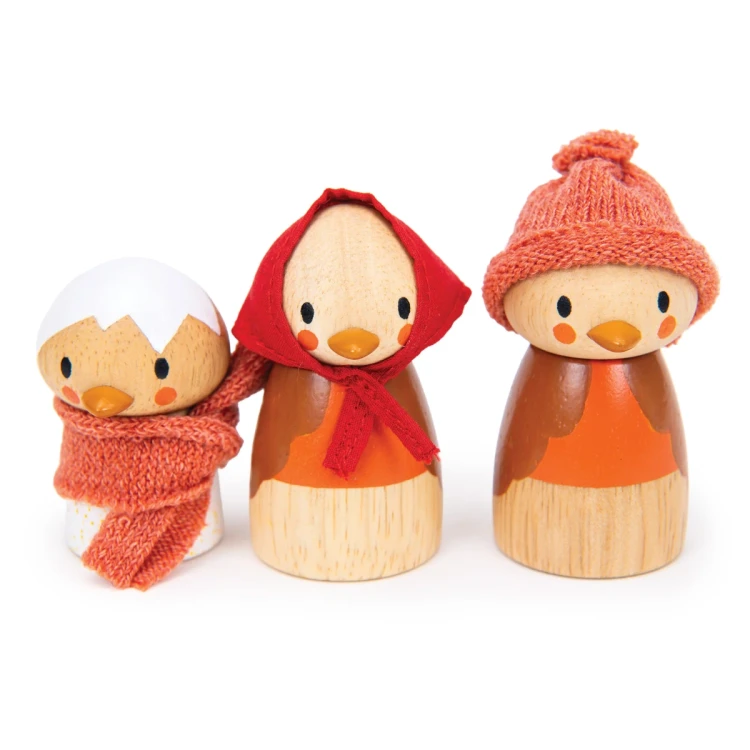Gniazdko rodziny Robin – drewniany domek dla dzieci Tender Leaf Toys z mamą ptaszkiem Ruby i córeczką Rosy