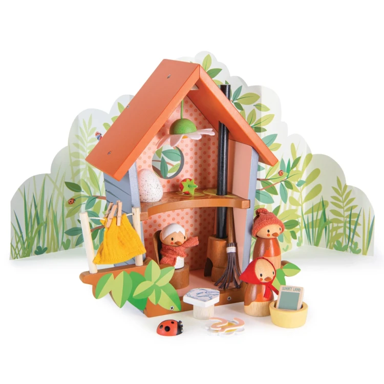 Gniazdko rodziny Robin – drewniany domek dla dzieci Tender Leaf Toys z mamą ptaszkiem Ruby i córeczką Rosy