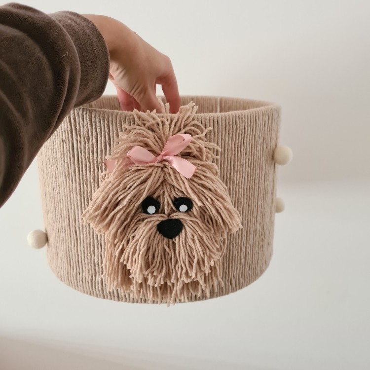 Ręcznie robiona lampa dziecięca z motywem pieska