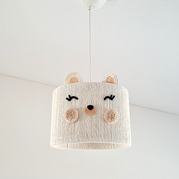 Ręcznie robiona lampa dziecięca z motywem misia