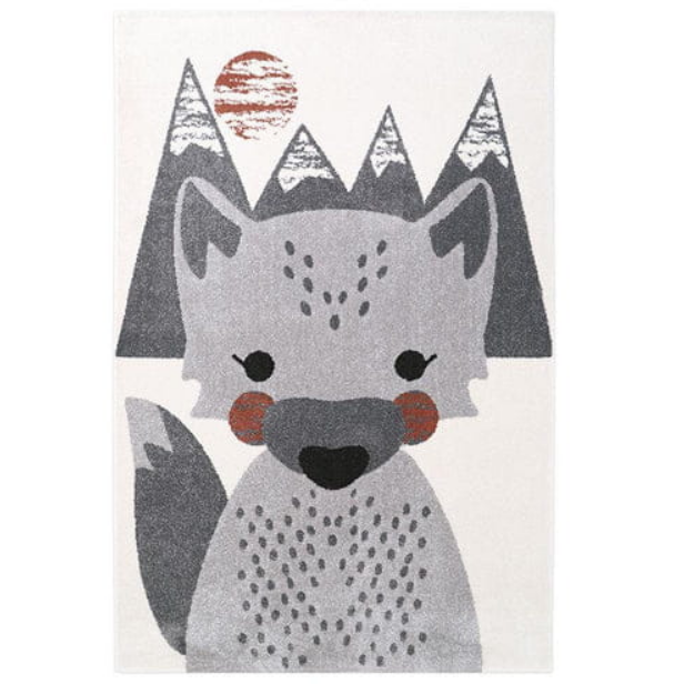 Dywan dziecięcy szary Lisek Mr Fox 120x170 cm