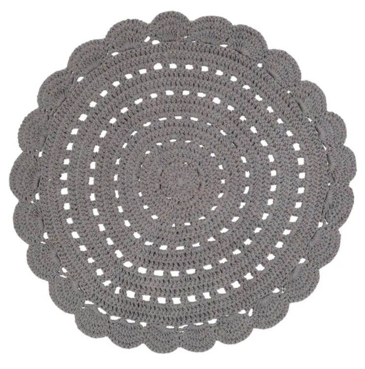 Dywan okrągły szydełkowany Alma Grey 120x120 cm